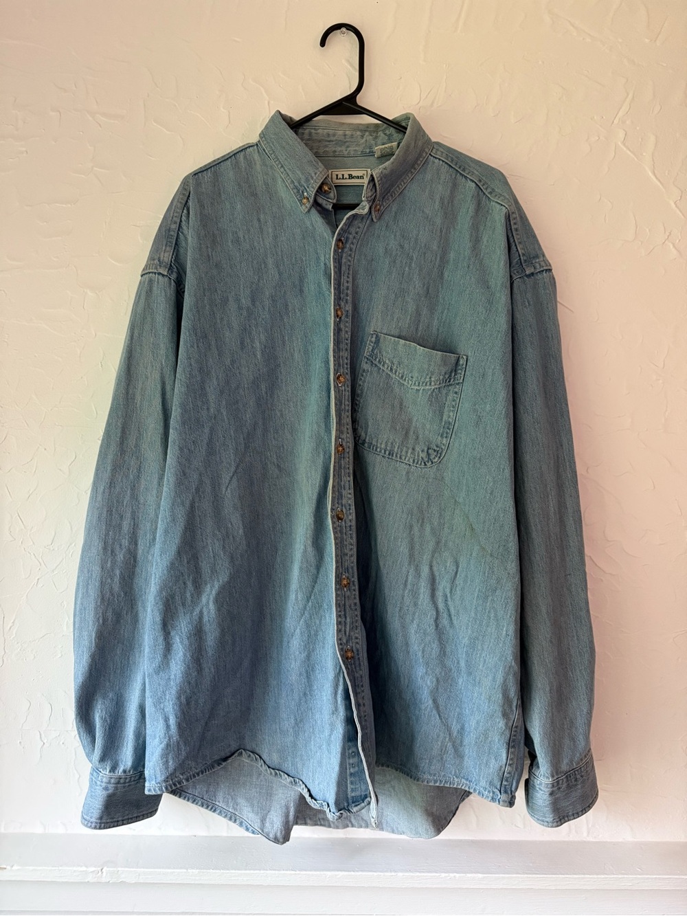 Vintage L.L. Bean Men's Denim Chambray Button-Down Shirt